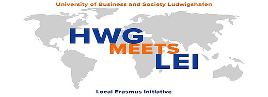 Logo of the Erasmus + Initiative of HWG LU