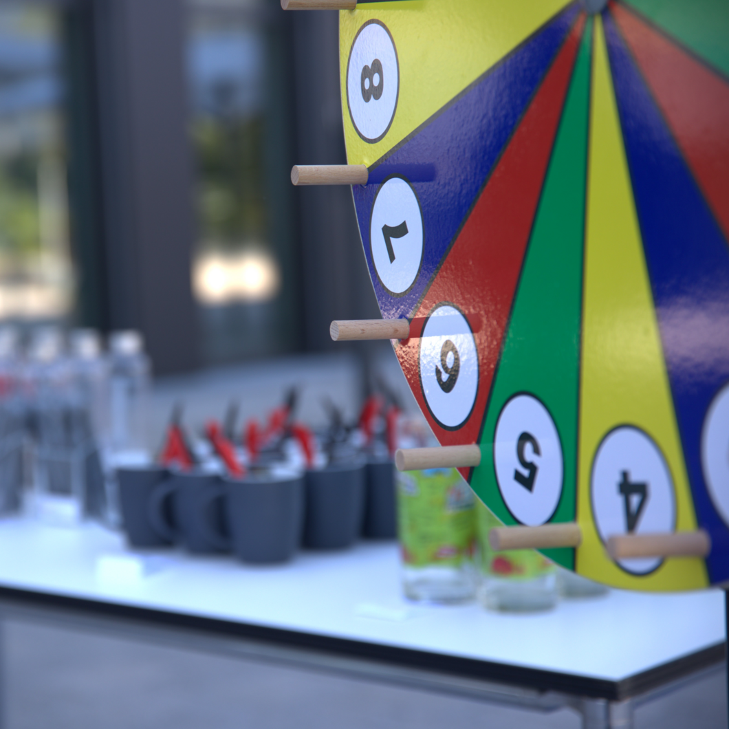 Wheel of fortune with prizes