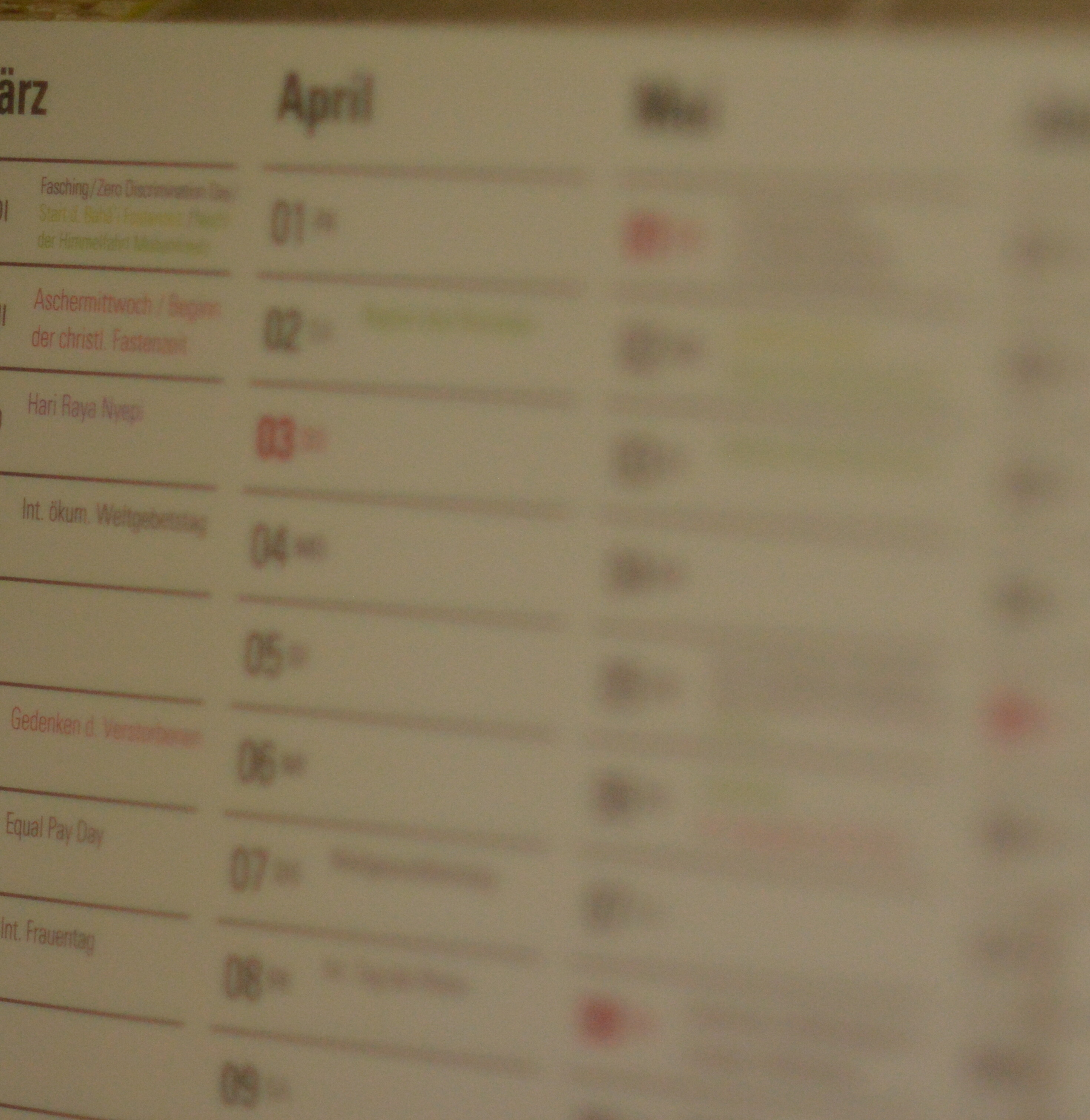 Example image of a calendar