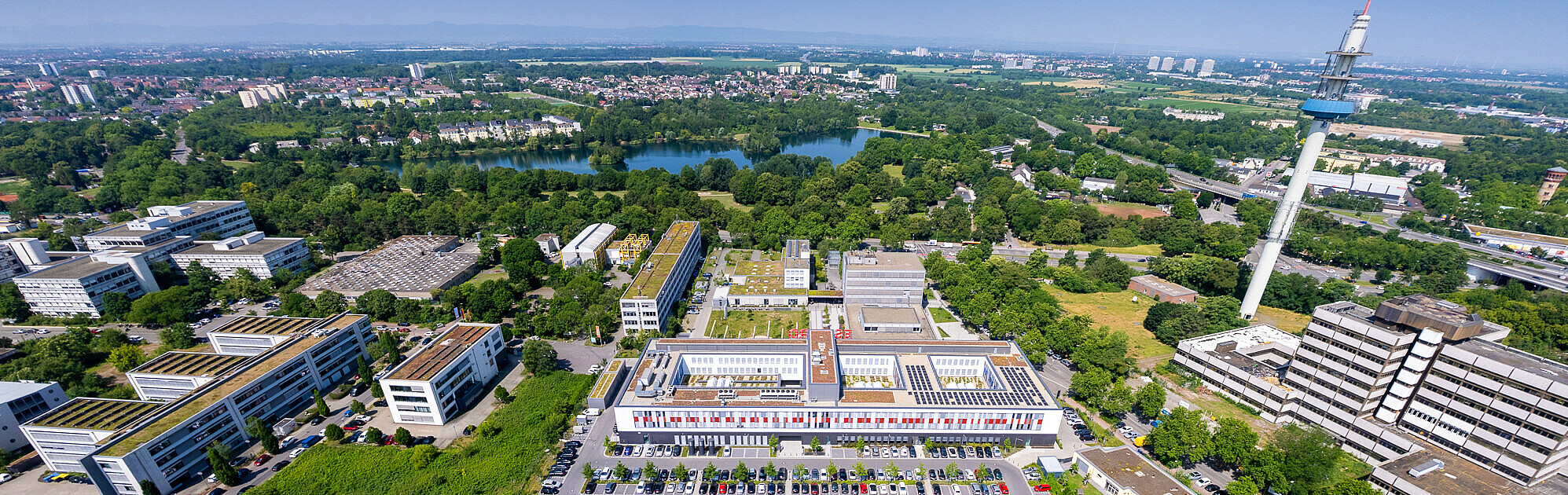 Aerial view of the university campus