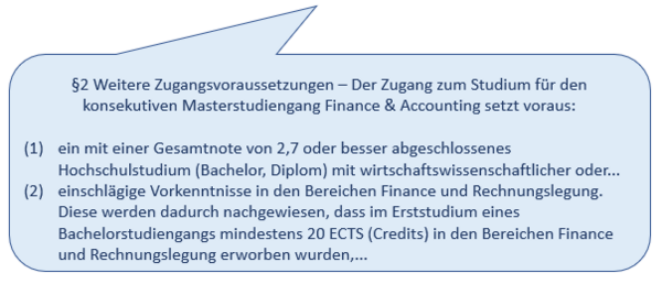 The figure shows the §2 SPO - further admission requirements.