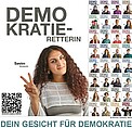 Sample poster woman with Victory sign