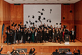 Grand finale: everyone came on stage and threw their hats, beaming with joy!