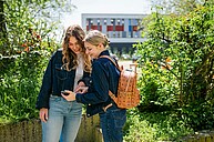 Students in front of the new HWG LU building