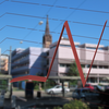 A diagram in front of the building of the university at the location Maxstraße