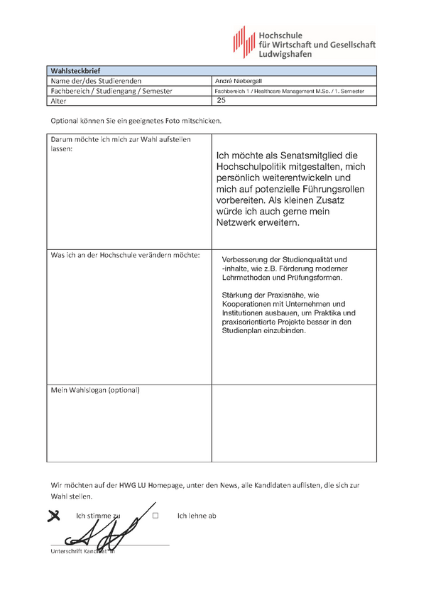 Wahlsteckbrief André Niebergall