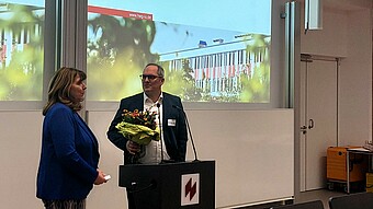 Mayor Jutta Steinruck at her farewell by LUKOM Managing Director Christoph Keimes