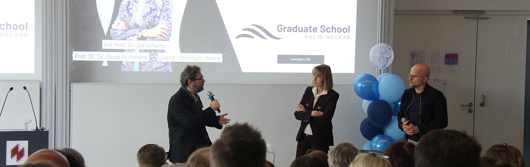 Experten-Talk an der Graduate School Rhein-Neckar mit Diskussionsteilnehmern.