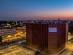 University of Katowice in the evening