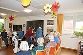 Humanoid robot among senior citizens