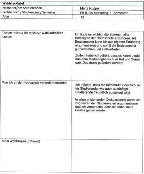 Wahlsteckbrief Maria Ruppel