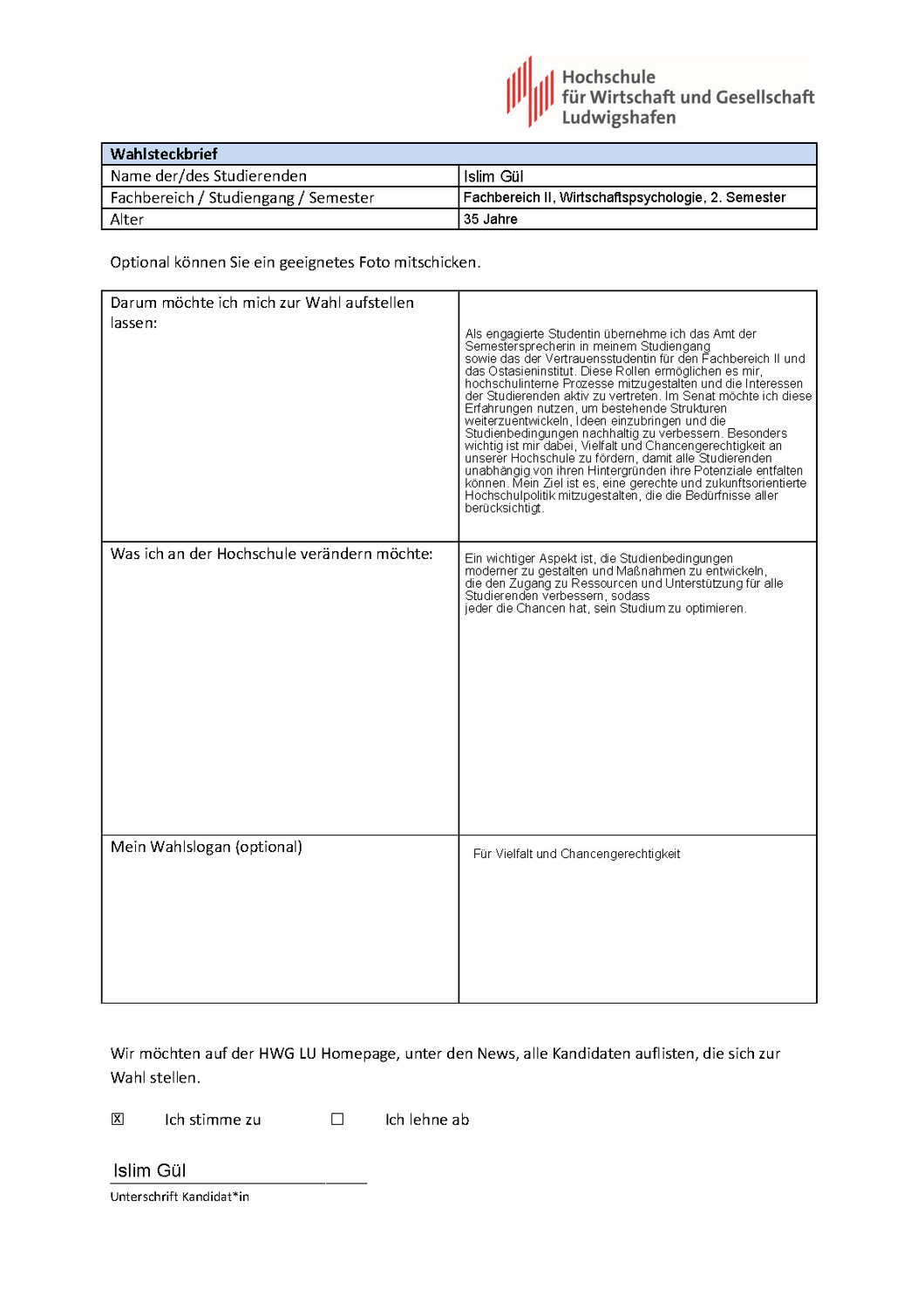 Wahlsteckbrief Islim Gül