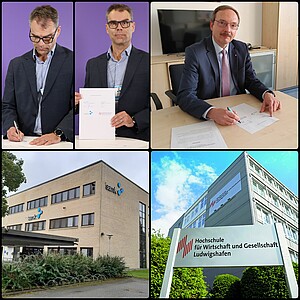 CEO Dr Jari Multisilta of SAMK (left) and Prof. Dr Peter Mudra, President of HWG (right) CEO Dr Jari Multisilta of SAMK (left) and Prof. Dr Peter Mudra, President of HWG (right)