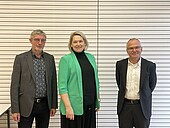 Die Jury (v.l.): Klaus Dillinger (W.E.G), Regina Keßler (Genie Enterprise Deutschland GmbH), Prof. Dr. Martin Selchert (HWG LU)
