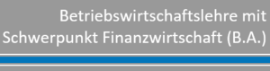 Betriebswirtschaftslehre mit Schwerpunkt Finanzwirtschaft