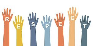 Hände in verschiedenen Farben: Respekt Hände in verschiedenen Farben: Respekt