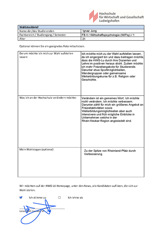 Wahlsteckbrief Ignaz Jung
