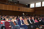 View of the packed auditorium