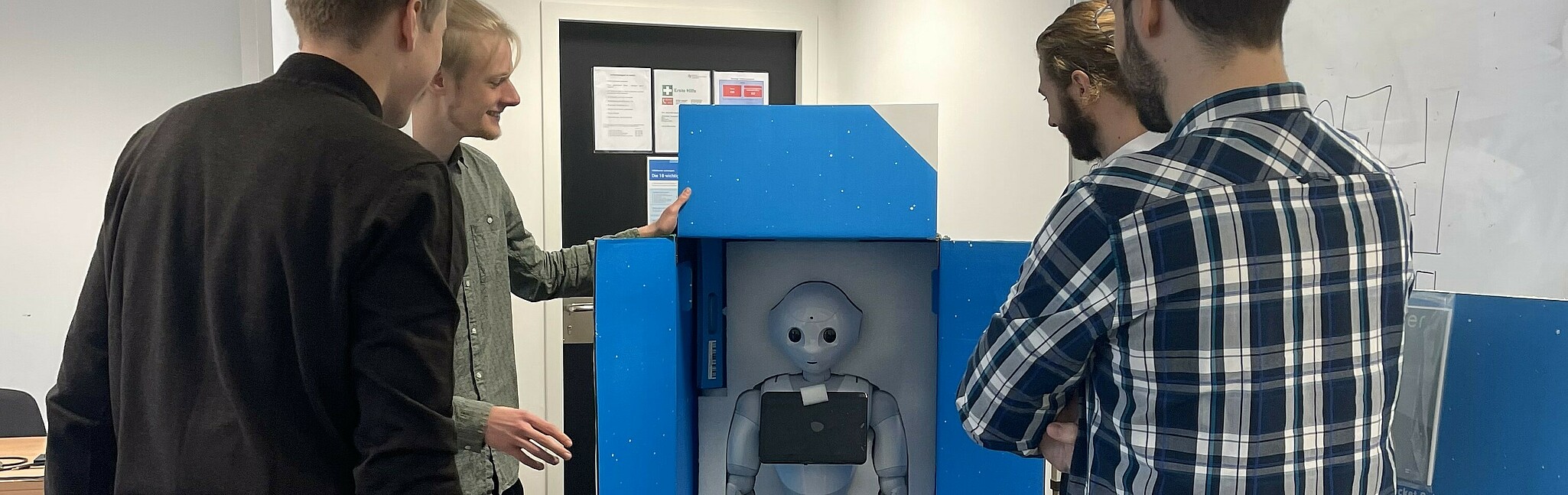 Pepper the robot is unpacked